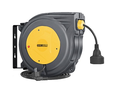 KraftWell KRW1731E1 Катушка-удлинитель электрическая, 15 м., 220 В, 3х2,5 мм2