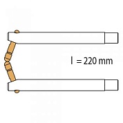 Электроды угловые L=220 мм / 20 град. для клещей HAMMER DDT (комплект)