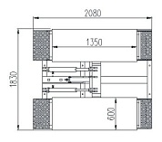 KraftWell FORBI 4.5G/220 Подъёмник комплект ножничный г/п 4,5 т.  шиномонтажный мобильный