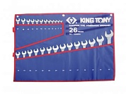 Набор комбинированных ключей, 26 предметов 6-32 мм чехол из теторона,  king tony 1226mrn