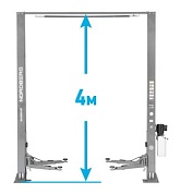 Подъемник двухстоечный 4 т, верхняя синхронизация, H=4 м, 380 В, серый NORDBERG N4120H1-4G_3+2_380
